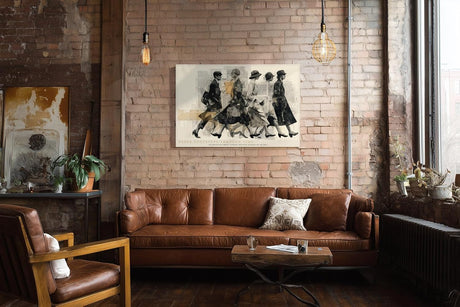 Paul Sinus Wandbild 120x80cm Vintage Mode Collage Silhouetten Zeitreise Kunst Wanddekoration Wohnzimmer Flur