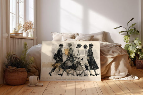 Paul Sinus Wandbild 120x80cm Vintage Mode Collage Silhouetten Zeitreise Kunst Wanddekoration Wohnzimmer Flur