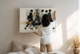 Paul Sinus Wandbild 120x80cm Vintage Mode Collage Silhouetten Zeitreise Kunst Wanddekoration Wohnzimmer Flur