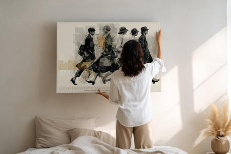 Paul Sinus Wandbild 120x80cm Vintage Mode Collage Silhouetten Zeitreise Kunst Wanddekoration Wohnzimmer Flur