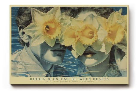 Paul Sinus Wandbild 120x80cm Vintage Paar Narzissen Blumen Portrait moderne Collage Kunst Wanddekoration Wohnzimmer Schlafzimmer