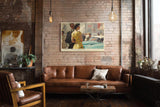 Paul Sinus Wandbild 120x80cm Vintage Paar Szene Stadt Kunst im Retro Stil für Wohnzimmer Schlafzimmer Büro