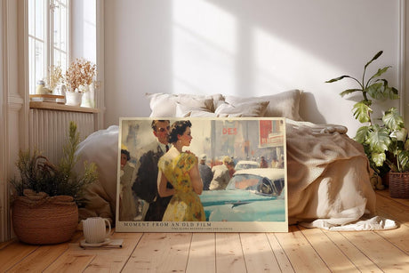 Paul Sinus Wandbild 120x80cm Vintage Paar Szene Stadt Kunst im Retro Stil für Wohnzimmer Schlafzimmer Büro