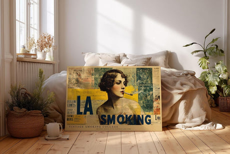 Paul Sinus Wandbild 120x80cm Vintage Portrait Collage Retro Frau Typografie Kunst Grafikdesign Poster Stil