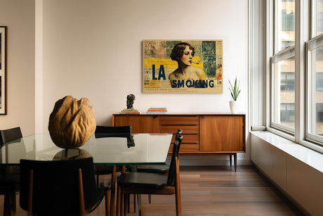 Paul Sinus Wandbild 120x80cm Vintage Portrait Collage Retro Frau Typografie Kunst Grafikdesign Poster Stil