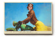 Paul Sinus Wandbild Vintage Queen on the Road – stilvolle Retro-Szene einer Frau auf Motorrad mit Sonne, Wind und Freiheit im Blick
