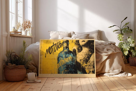Paul Sinus Wandbild 120x80cm Vintage Spirituosen Flasche Pop Art Collage moderne Bar Kunst Wanddekoration Wohnzimmer Bar