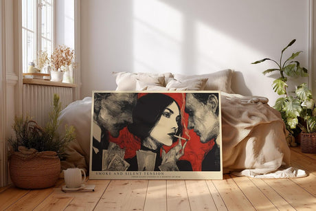 Paul Sinus Wandbild 120x80cm Vintage Szene Portrait Kunstmotiv Grafische Illustration mit drei Figuren und starker Kontrastwirkung