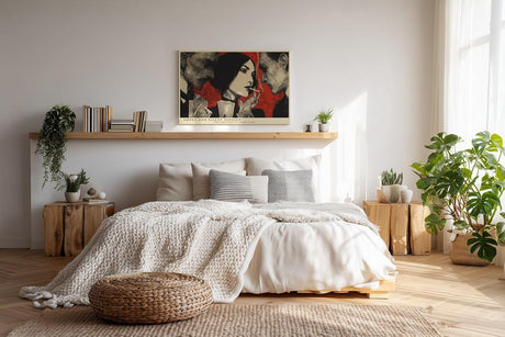 Paul Sinus Wandbild 120x80cm Vintage Szene Portrait Kunstmotiv Grafische Illustration mit drei Figuren und starker Kontrastwirkung