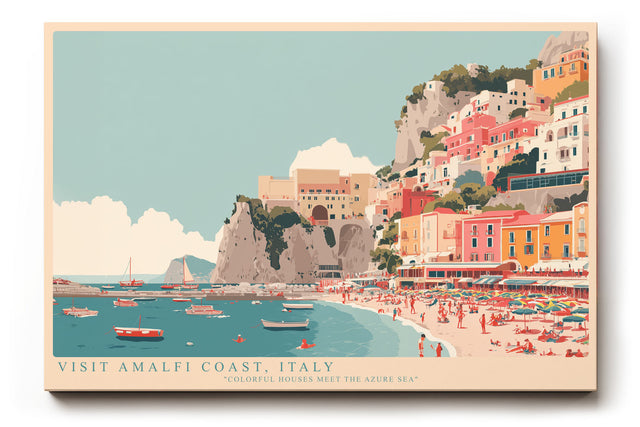 Paul Sinus Wandbild Visit Amalfi Coast, Italy – Farbenfrohes Reisemotiv der italienischen Mittelmeerküste