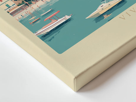 Paul Sinus Wandbild Viva Capri mediterranes Landschaftsmotiv mit Blick auf den Hafen von Capri in sanften Pastellfarben für moderne und sommerliche Räume