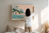 Paul Sinus Wandbild Viva Capri mediterranes Landschaftsmotiv mit Blick auf den Hafen von Capri in sanften Pastellfarben für moderne und sommerliche Räume