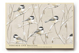 Paul Sinus Wandbild 120x80cm Voegel auf Zweigen Illustration naturfarben beige sanfte Naturkunst Kunstdruck grosses Wandbild 120x80cm stilvolle Wanddekoration fuer Wohnzimmer Flur Büro