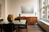 Paul Sinus Wandbild 120x80cm Voegel vor Mond minimalistische Himmelslandschaft ruhige Natur Kunst stilvolle Wanddekoration fuer Wohnzimmer Büro