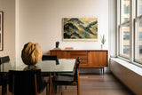 Paul Sinus Wandbild 120x80cm Vogel im Flug Asiatische Landschaft Kunstmotiv Baum und Nebel Natur Szene
