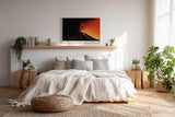 Paul Sinus Wandbild 120x80cm Vulkan Ausbruch dramatische Natur Landschaft Feuer Lava moderne Naturkunst Kunstdruck Wanddekoration fuer Wohnzimmer Büro