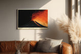 Paul Sinus Wandbild 120x80cm Vulkan Ausbruch dramatische Natur Landschaft Feuer Lava moderne Naturkunst Kunstdruck Wanddekoration fuer Wohnzimmer Büro