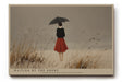 Paul Sinus Wandbild Waiting by the Shore – Die Frau am grauen Strand mit rotem Rock