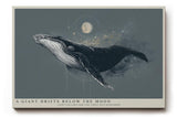 Paul Sinus Wandbild 120x80cm Wal unter dem Mond moderne maritime Illustration mit kosmischer Stimmung