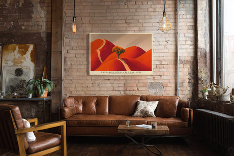 Paul Sinus Wandbild Wandering Across Red Horizons – Symbolische Reise durch leuchtende Landschaften voller Energie und Tiefe