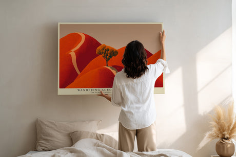 Paul Sinus Wandbild Wandering Across Red Horizons – Symbolische Reise durch leuchtende Landschaften voller Energie und Tiefe