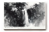 Paul Sinus Wandbild 120x80cm Wasserfall abstrakte Landschaft schwarz weiss moderne Naturmalerei minimalistisches Kunstbild stilvolle Wanddekoration fuer Wohnzimmer Büro