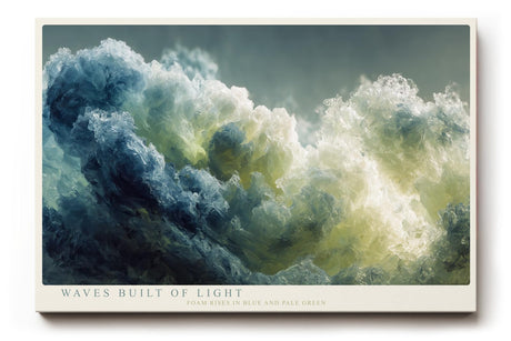 Paul Sinus Wandbild 120x80cm Waves Built of Light Abstrakte Meereswellen Kunst in Blau und Gruen Modernes Ozean Wandbild 120x80cm fuer Wohnzimmer Schlafzimmer und Büro