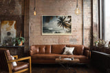 Paul Sinus Wandbild 120x80cm Waves Under Palm Shadow tropischer Strand mit Palmen und Wellen Natur Landschaft Poster für Wohnzimmer Schlafzimmer Büro