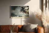 Paul Sinus Wandbild 120x80cm Waves Under Palm Shadow tropischer Strand mit Palmen und Wellen Natur Landschaft Poster für Wohnzimmer Schlafzimmer Büro