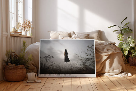 Paul Sinus Wandbild Weightless Spirit in Flight – Schwebende Figur im Gegenlicht – Poetisches Wandbild mit spiritueller Tiefe und minimalistischer Kraft.