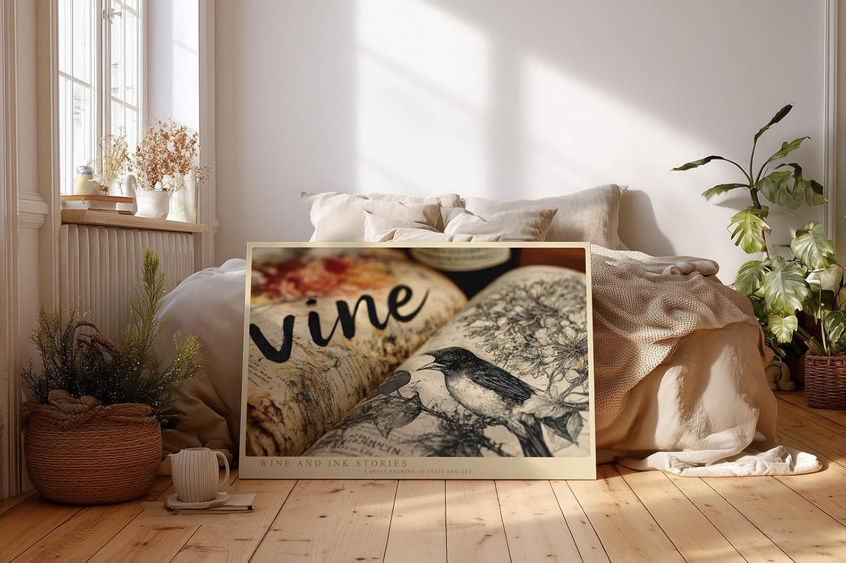 Paul Sinus Wandbild 120x80cm Wein und Illustration Künstlerische Stillleben Kunst für Küche Esszimmer Wohnzimmer