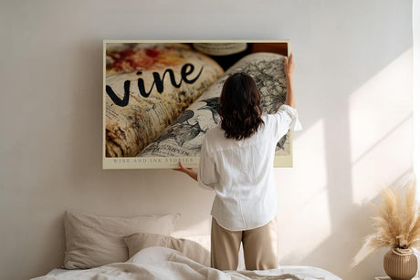 Paul Sinus Wandbild 120x80cm Wein und Illustration Künstlerische Stillleben Kunst für Küche Esszimmer Wohnzimmer