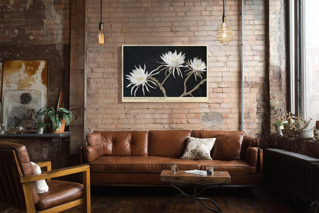 Paul Sinus Wandbild 120x80cm weisse Blueten auf dunklem Hintergrund elegante Blumenfotografie moderne florale Wanddekoration fuer Wohnzimmer Büro