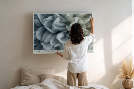 Paul Sinus Wandbild 120x80cm weisse Blume Makro modern minimalistisch Kunstdruck grosses Kunstbild elegante Wanddekoration fuer Wohnzimmer Büro Flur