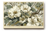 Paul Sinus Wandbild 120x80cm weisse Blumen klassische florale Malerei elegante Naturkunst stilvolle Wanddekoration fuer Wohnzimmer Büro