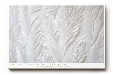 Paul Sinus Wandbild 120x80cm Weisse Federstruktur Relief Kunst minimalistisches Naturmotiv in sanften Strukturen fuer moderne Wohnräume