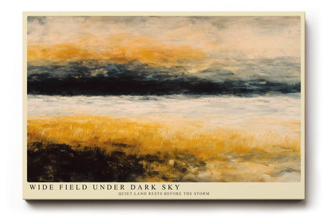 Paul Sinus Wandbild 120x80cm Weite Landschaft mit Feld und Himmel Abstrakte Natur Kunst in Gold und Schwarz Wanddekoration