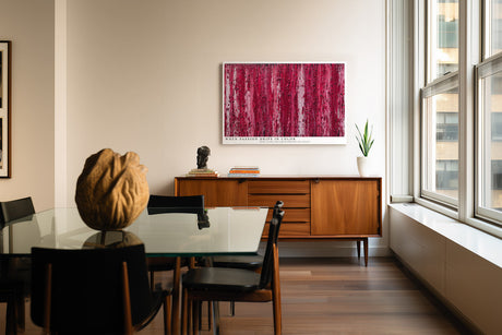 Paul Sinus Wandbild When Passion Drips in Color abstraktes Farbmotiv mit roten und weißen Strukturen in Bewegung