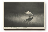 Paul Sinus Wandbild Where Silence Takes Form Minimalist Heron Scene in Mist and Reflection