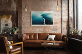 Paul Sinus Wandbild 120x80cm Where Two Seas Divide Luftaufnahme Meer Natur Landschaft modernes Poster für Wohnzimmer Büro
