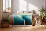 Paul Sinus Wandbild 120x80cm Where Two Seas Divide Luftaufnahme Meer Natur Landschaft modernes Poster für Wohnzimmer Büro