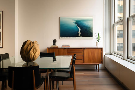 Paul Sinus Wandbild 120x80cm Where Two Seas Divide Luftaufnahme Meer Natur Landschaft modernes Poster für Wohnzimmer Büro