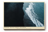 Paul Sinus Wandbild 120x80cm Where Waves Meet Shadow dramatische Küstenlinie Luftaufnahme Meer Kunst Poster für Wohnzimmer Büro