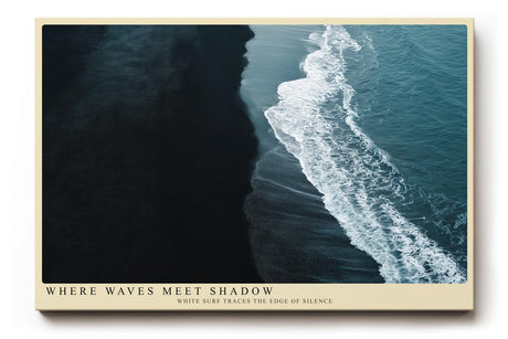 Paul Sinus Wandbild 120x80cm Where Waves Meet Shadow dramatische Küstenlinie Luftaufnahme Meer Kunst Poster für Wohnzimmer Büro