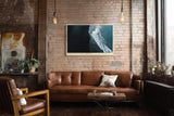 Paul Sinus Wandbild 120x80cm Where Waves Meet Shadow dramatische Küstenlinie Luftaufnahme Meer Kunst Poster für Wohnzimmer Büro
