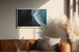 Paul Sinus Wandbild 120x80cm Where Waves Meet Shadow dramatische Küstenlinie Luftaufnahme Meer Kunst Poster für Wohnzimmer Büro