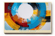 Paul Sinus Wandbild Whisper of Bloom abstraktes Farbmotiv mit kreisförmiger Bewegung in Blau, Gelb und Rot