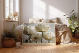 Paul Sinus Wandbild 120x80cm White Blooms in Still Air Elegante Weisse Blueten Fotokunst fuer Wohnzimmer Schlafzimmer und Büro