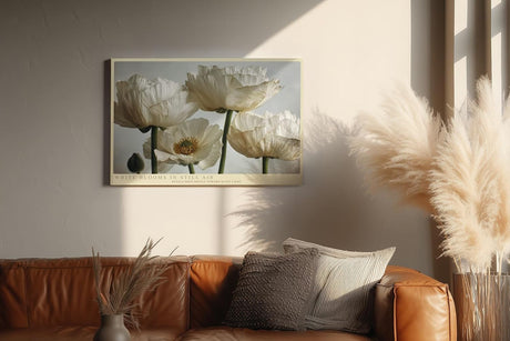 Paul Sinus Wandbild 120x80cm White Blooms in Still Air Elegante Weisse Blueten Fotokunst fuer Wohnzimmer Schlafzimmer und Büro