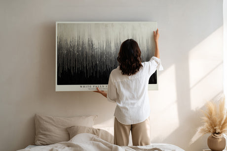 Paul Sinus Wandbild White Falls into Darkness Abstract Gradient in Black and White Harmony